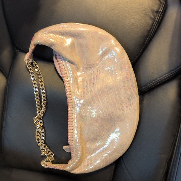 Carlos Falchi Purple Leather Shoulder Bag | Top Zip Evening Purse - Picture 5 of 6